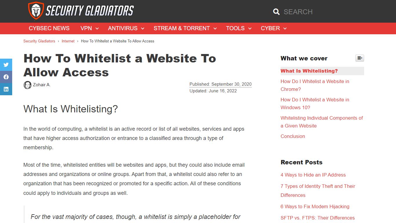 How To Whitelist a Website To Allow Access - Online Security News ...