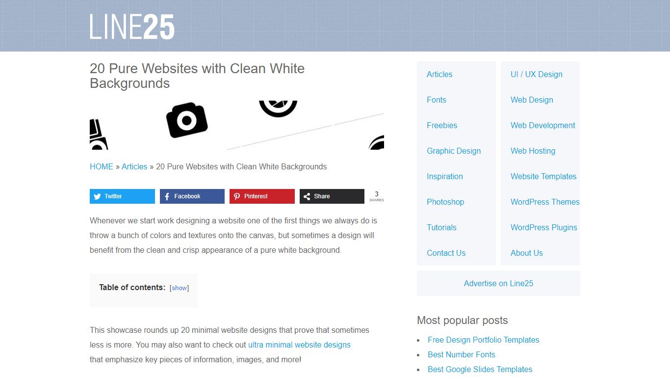 20 Pure Websites with Clean White Backgrounds